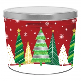 Holiday Trees 2 Gallon Popcorn Tin