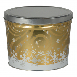 Swirling Snow 2 Gallon Popcorn Tin
